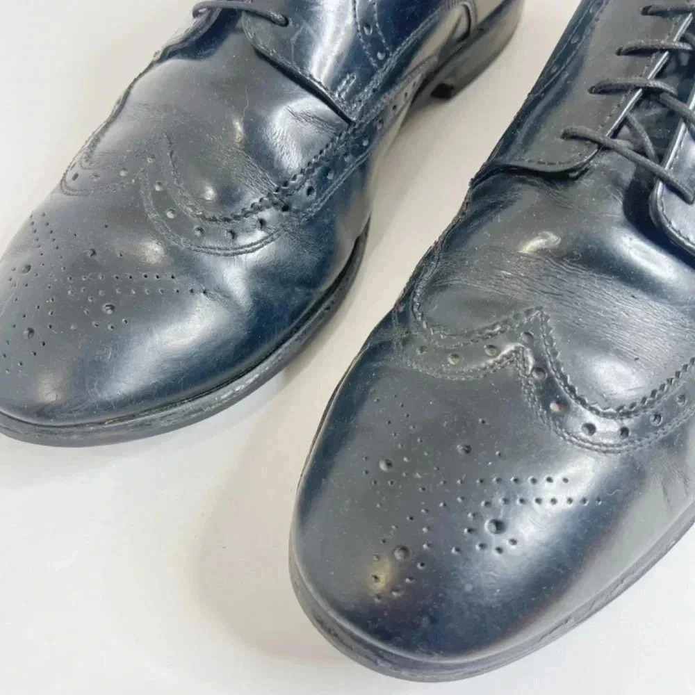 Florsheim Brookside Black Leather Wingtip Oxford Men's Size 10 - Picture 9 of 11